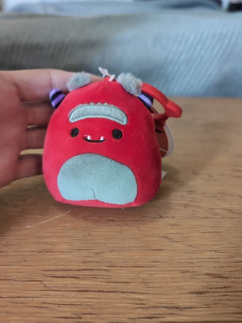 Squishmallows Clip on Jeb Red Nwt Monster Plush New Backpack Halloween